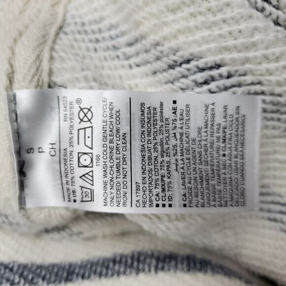 Old Navy Striped Hoodie Sweater Beige Black Size Small - Picture 8 of 8